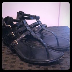 Black gladiator sandals